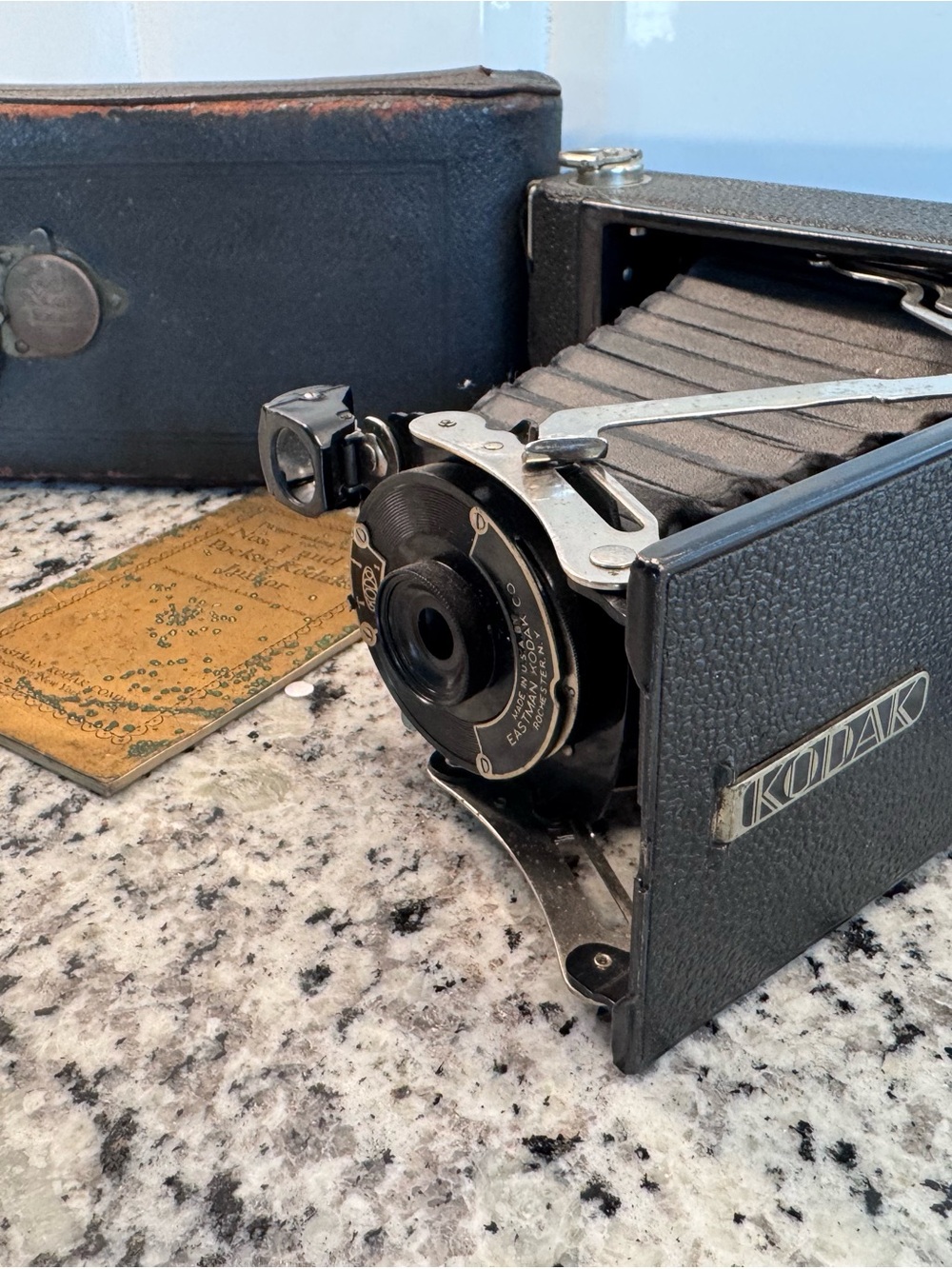 Vintage Kodak Camera - Pocket Junior Series I & Ia with case and original manual